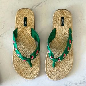 J Crew watermelon print sandals. Never worn!